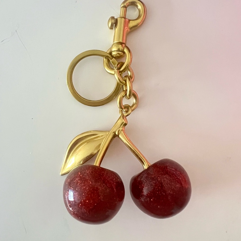Red CHERRY Bag Charm Keychain Purse Charm Key Fob